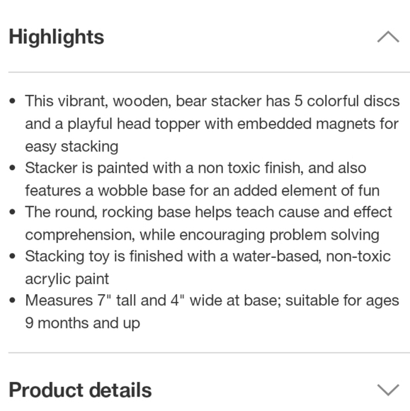 Manhattan Toys Brilliant Bear Stack Up Wood Stacking Rainbow - Picture 2 of 2